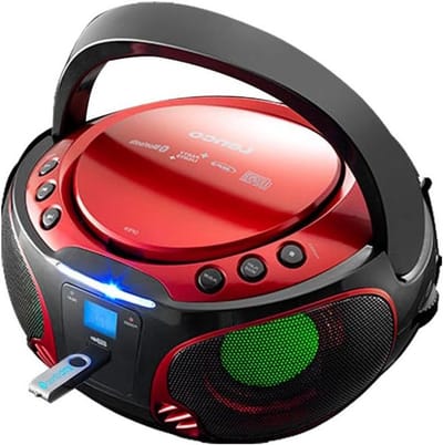 Draagbare CD-speler - Boombox Radio - Muziek Luisteren - Inclusief Discolicht - 215 x 12 x 241 cm - Rood