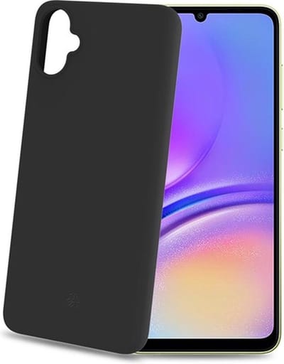 Celly Cromo Siliconen hoesje - Geschikt voor Samsung Galaxy A05 - TPU Back Cover - Microfiber - Zwart