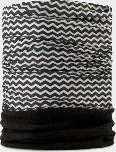 Poederbaas Nekwarmer Zwart / Wit - One Size - Multifunctioneel - Nekwarmer met Fleece aan de onderzijde