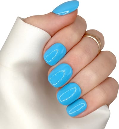 Blauwe Plaknagels - Korte Naturel Nageltips - Handgemaakte Nepnagels - SD Press on Nails - Nagelset B-61