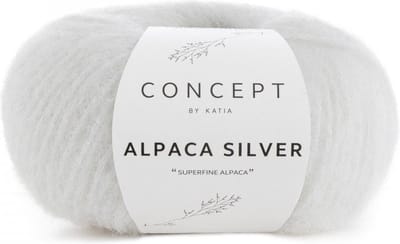 Alpaca Garen Katia Ecru/ Zilver - alpaca wol - breigaren - breien - haken - sjaal breien - muts breien - debardeur breien - super zacht - garen - breiwol
