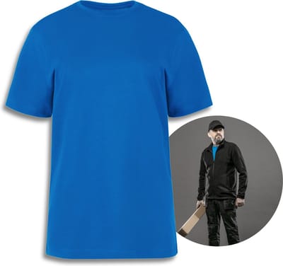 VILS Blauwe, katoenen unisex t-shirt met ronde hals