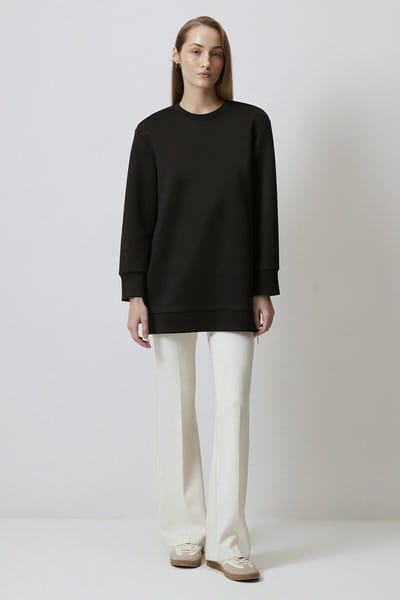 Touché Privé - Scuba tuniek met ritsdetail - Zwart - Dames