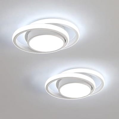 Haobosic Dubbele Cirkel - LED Plafondlamp - Wit - 27x22cm - Wit Licht