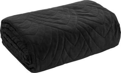 Oneiro’s luxe LUIZ type 6 Beddensprei Zwart- 220x240 cm – bedsprei 2 persoons - zwart– beddengoed – slaapkamer – spreien – dekens – wonen – slapen
