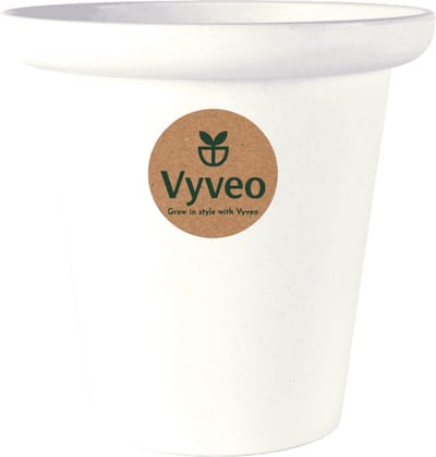 Vyveo - Bloempot Skara - 13x13 - Wit - Bloempot voor binnen en buiten - Lichtgewicht - Breukbestendig - Vorstbestendig - UV-bestendig
