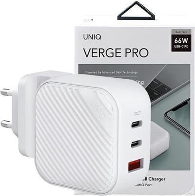 Uniq - Verge - Pro 66W GaN USB-C wandlader - wit