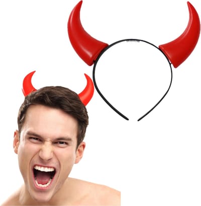 Halloween duivel hoorntjes diadeem - 4x stuks - rood - plastic - satan - vrijgezellenfeestje - dames