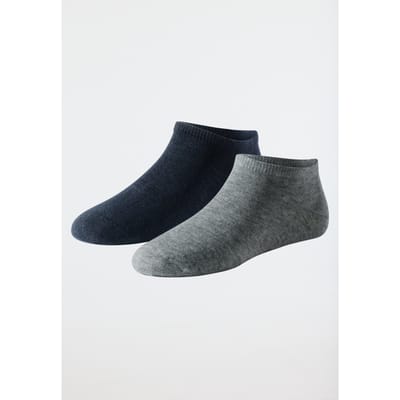 Heren-sneakersokken, set van 2, nachtblauw/grijs gemêleerd - 95/5 43/46