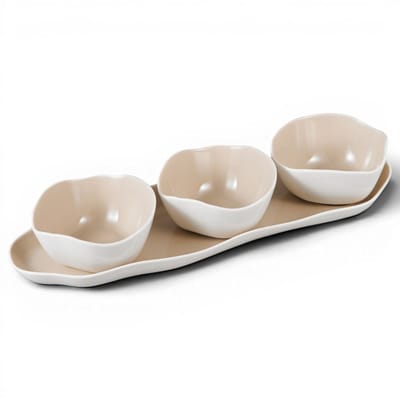 BRICARD BONNES SCHAALTJESSET | WIT-TAUPE 4-DELIG