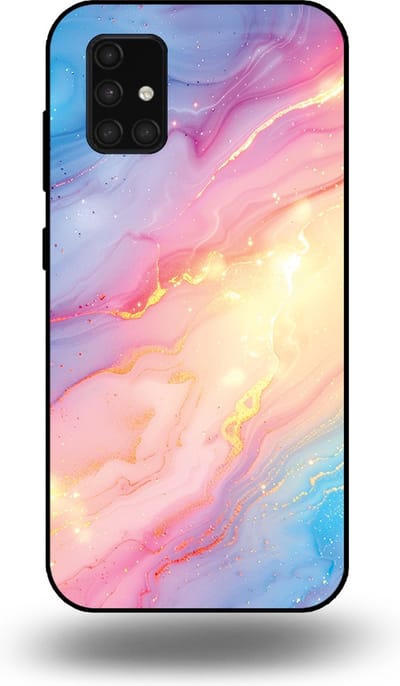 Smartphonica Telefoonhoesje Geschikt voor Samsung Galaxy A71 5G met Regenboog Glitter Marmer Opdruk - TPU Backcover Case Rainbow Glitter Marble Design geschikt voor Samsung Galaxy A71 5G