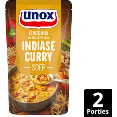 Soep in zak Indiase curry extra gevuld