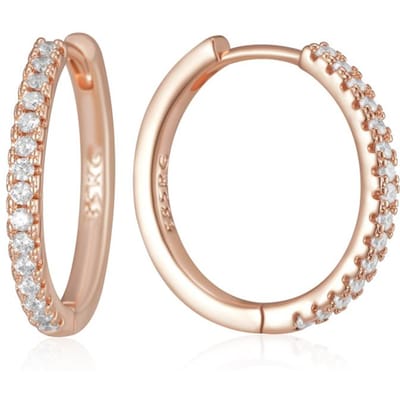 Trendy Rose Goud Kleur Grote Hoepel Oorbellen Voor Vrouwen Luxe Natuurlijke Zirconia Accessoires Bruid Bruiloft Vintage Sieraden beige