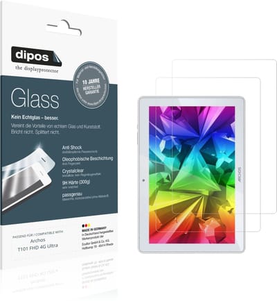 dipos – 2x Pantserfolie geschikt voor Archos T101 FHD 4G Ultra | 9H Screenprotector