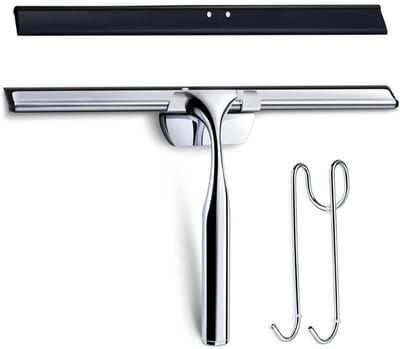 Famanu – RVS douche- en raamtrekker met rubberen lip en haak