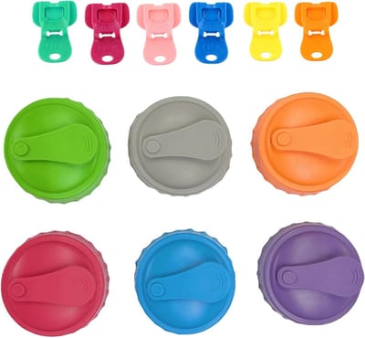 Set van 6 Herbruikbare Can Caps en Openers voor Blikjes, Geschikt voor Frisdrank, Bier en Waterglazen