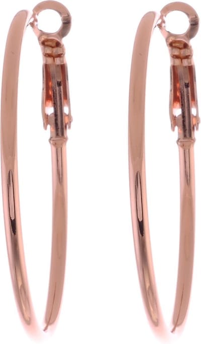 Behave - Oorbellen - Rosékleurige Oorringen - 4 cm - Tijdloze Hoop Earrings - Nikkelvrij Metaal - Lichtgewicht - Kliksluiting