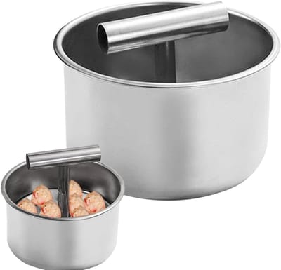 Gehaktbal Pers - Keuken Gereedschap - Gemakkelijk Gehaktballen Maken - Roestvrij Staal - 12 Gaten - Zilver