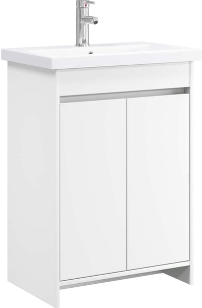 vidaXL - Badkamermeubel - Set - Wit - 61 - x - 40 - x - 84,5 - cm - Bewerkt - hout