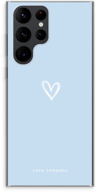 Case Company® - Hoesje geschikt voor Samsung Galaxy S22 Ultra hoesje - Klein Hart Blauw - Soft Cover Telefoonhoesje - Bescherming aan alle Kanten en Schermrand