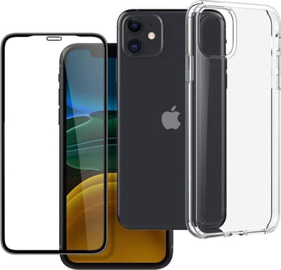 Schokabsorberend Backcover Hoesje Geschikt voor: iPhone 12 Pro Max Anti-Shock TPU Siliconen Soft Case + 2 Full Tempered Glass Screenprotector