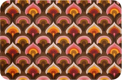 Badmat 60x40 cm - Antislip - Patroon - Retro - Kleurrijk - Badmatten voor badkamer - Badkamermat - Douchemat - Badkamer mat
