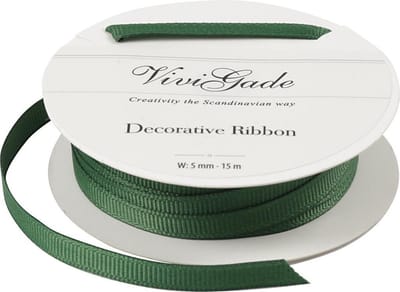 Decoratie lint, groen, B: 6 mm, 15 m/ 1 rol