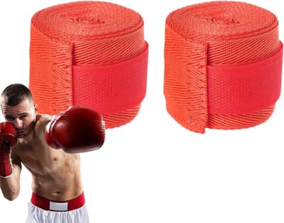 Handzwachtels Boksen - Polsbanden Vechtsport - Training Bescherming - Elastische Compressie - 15cm Lengte - Rood