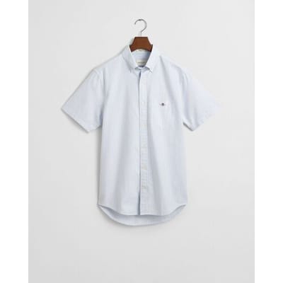 Gant Overhemd Classic Oxford Stripe Button-Down Short Sleeve Licht Blauw / male