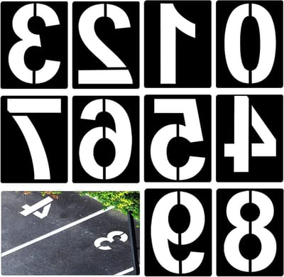 Grote Digit Sjablonen van 30 cm, Herbruikbare Plastic Curb Stencil Kit met 10 Cijfers voor Schilderen van 0 tot 9, Perfect voor Decoratie en Klussen