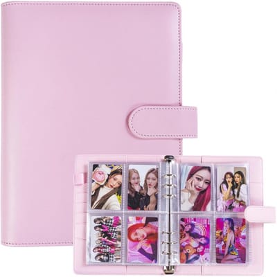 GELLDG Verzamelalbum voor Kaarten - A5 Bindmap met 30 Vier-Zakjes Bladen - 6-Ring Album met 240 Kartenhouder - Geschikt voor K-Pop Fotokaarten en Trading Cards - PU Leder met Magnetische Sluiting - 23x17,5cm
