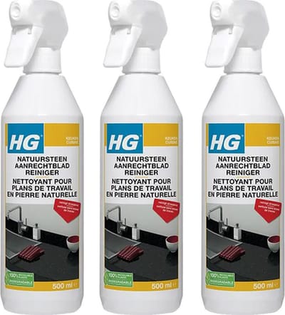 HG natuursteen aanrechtbladreiniger - 3 stuks + Gratis KD spons