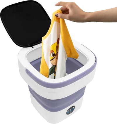 Mini wasmachine - Opvouwbaar apparaat - Kleine wassen - Met centrifuge - 12 liter - Roze
