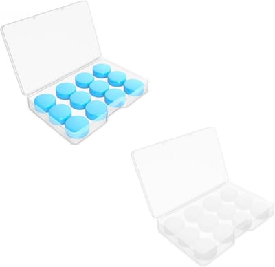 Oordopjes Siliconen - Geluid Dempend - Rustig Slapen - Zacht Vormbaar - 12 Paar - Wit Blauw