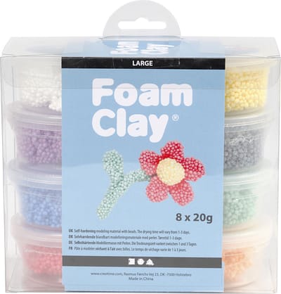 Foam Clay Large Basisset van 8 kleuren - Boetseren - Aan de lucht drogende klei