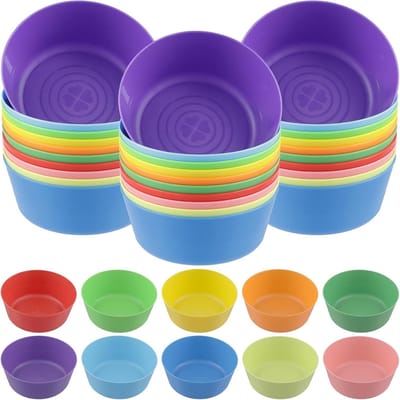 Herbruikbare Plastic Kommen 40 Stuks - 300ml Shatterproof Cereal Kommen voor Salades, Snacks en Feestjes in 10 Kleuren