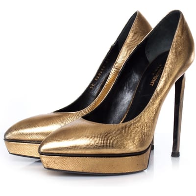 Saint Laurent Gold platform pump