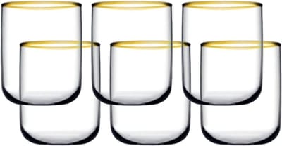 Pasabahce- Iconic waterglas met gouden rand 280ml drinkglazen (6 stuks)