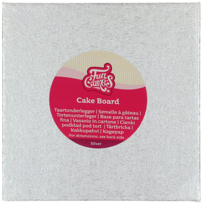 FunCakes Cake Board Vierkant - Zilver - 20x20 cm - Taartonderlegger - Taartkarton