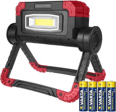 Maclean MCE439 - LED COB - Werklamp - Bouwlamp - 300 lm - 3 lichtstaden - 6500K - Set met 4x AA batterijen