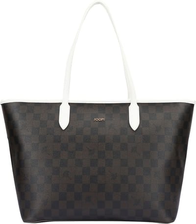 JOOP! Schoudertas Piazza Edition Lara Shopper White Donkerbruin