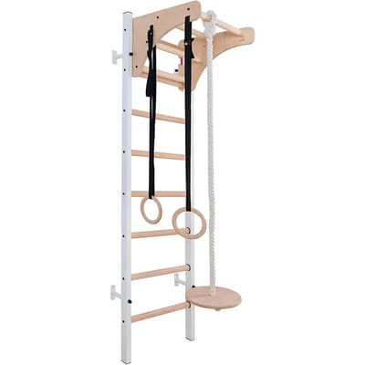 BenchK klimrek Set 211B met Kinderspeelaccessoires 211W Wit + A204 beuken