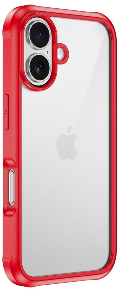 Rugged 360 Graden Case Hoes geschikt voor iPhone 16 - rood- Volledige bescherming - Duurzaam - Sterk - Beschermd tegen krassen, stoten en vuil - Stijlvol - Echt glas - Full body
