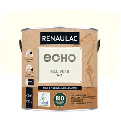 Renaulac Echo Muurverf - Mat - Ral 9010 - 2,5l