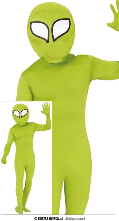 Fiestas Guirca - Volwassen kostuum groene alien - maat S (46-48) - Carnavalskleding - Carnaval - carnavalskleding 2027 - Carnaval kostuum