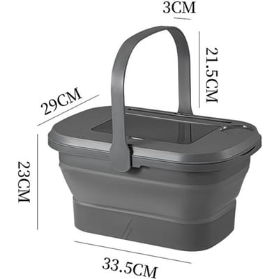 18L Picknickmand Opvouwbare Camping Opbergdoos met Dienblad Tafel voor Wijn Eten Dranken Grijs gray