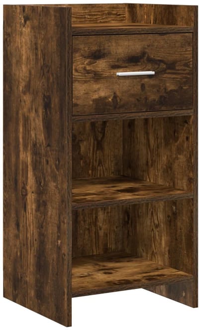 vidaXL - Dressoir - Gerookt - eiken - 40 - x - 36 - x - 80 - cm - Bewerkt - hout