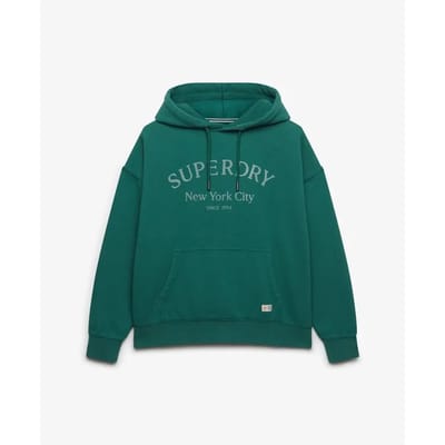 Superdry Luxe Casual Relaxed Hoodie Green Grootte: 36