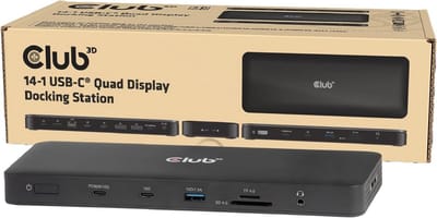 USB-C Quad Display Dockingstation met 14 poorten voor laptops