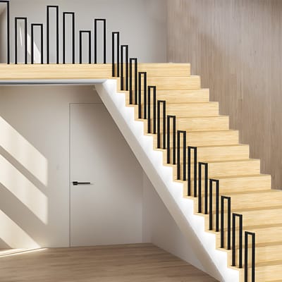 85 cm U-vormige trapleuning zwart handgreep voor trappen voor universeel gebruik binnen en buiten, gangen